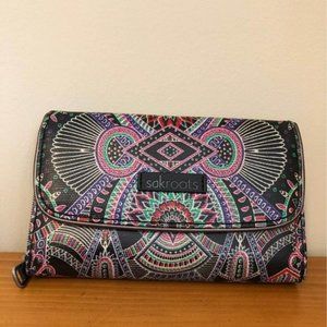 Sakroots Boho Chic Multicolor Luna Print Wallet Like New